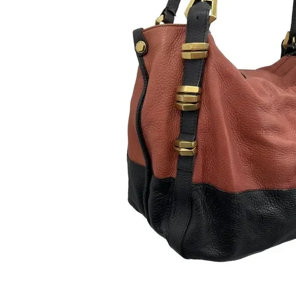 OrYANY Large Multi Pocket Pebble Leather Brown Black Bag - Picture 3 of 16